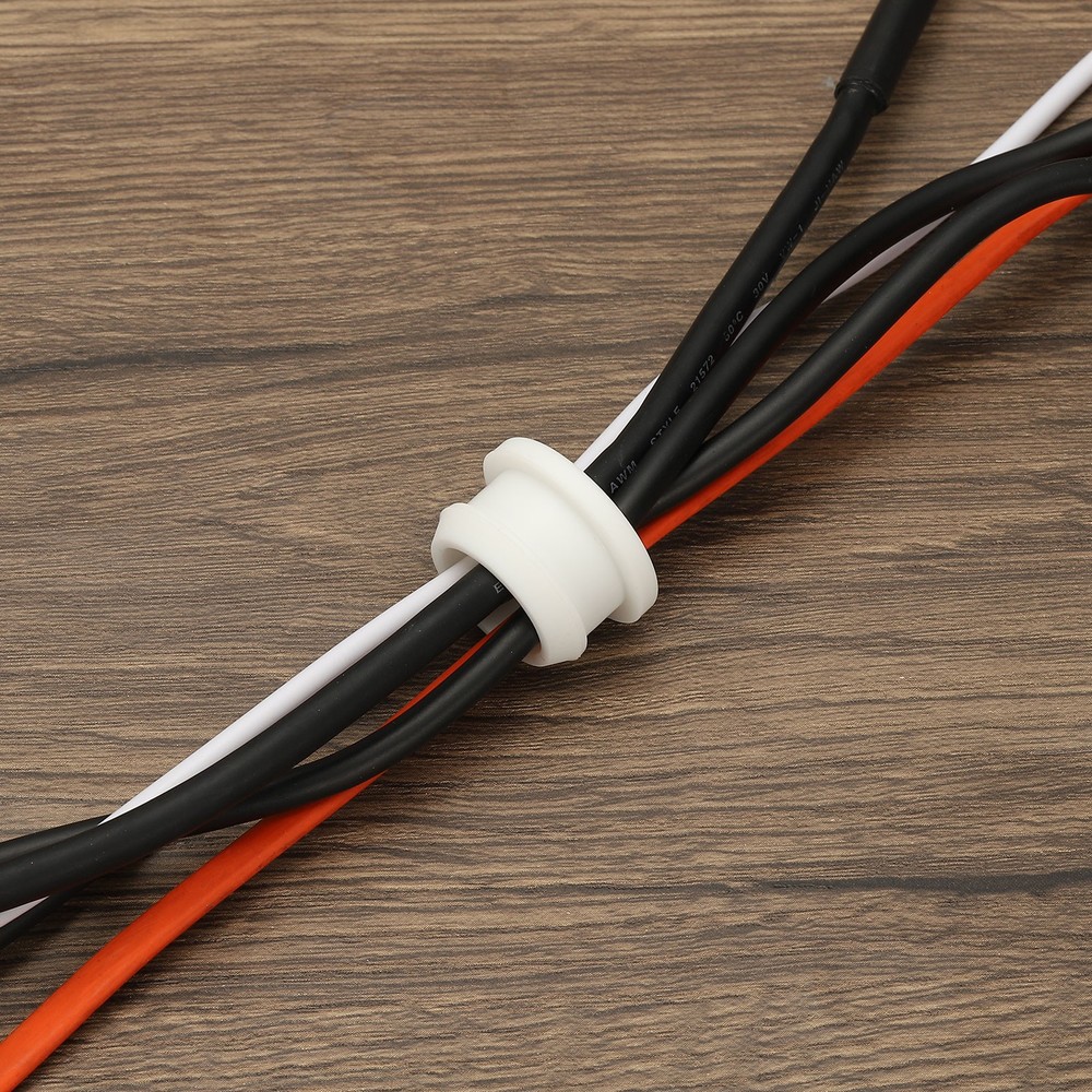 5pcs Wire Grommet, 27mm Mounting Dia Plastic Grommets Cable Hose Snap, White