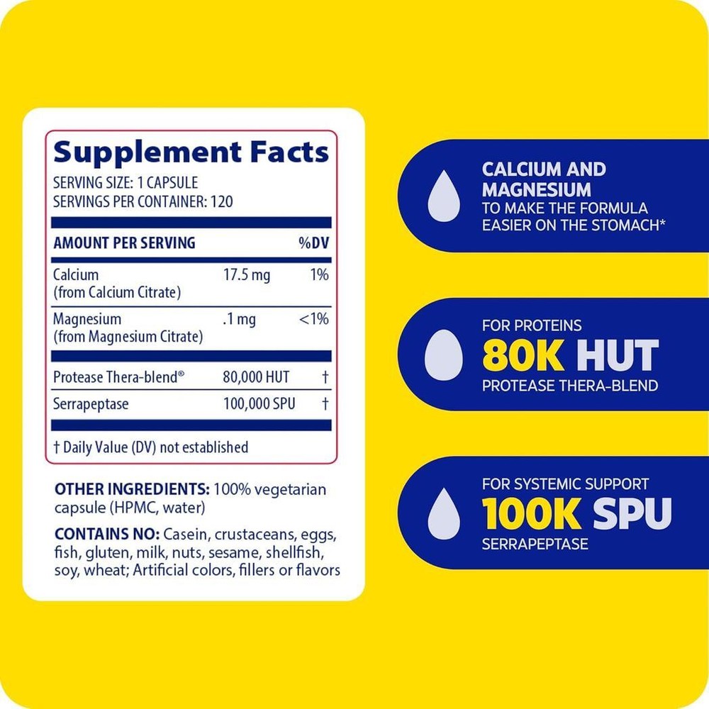 Enzymedica SerraGold™ 120 capsules