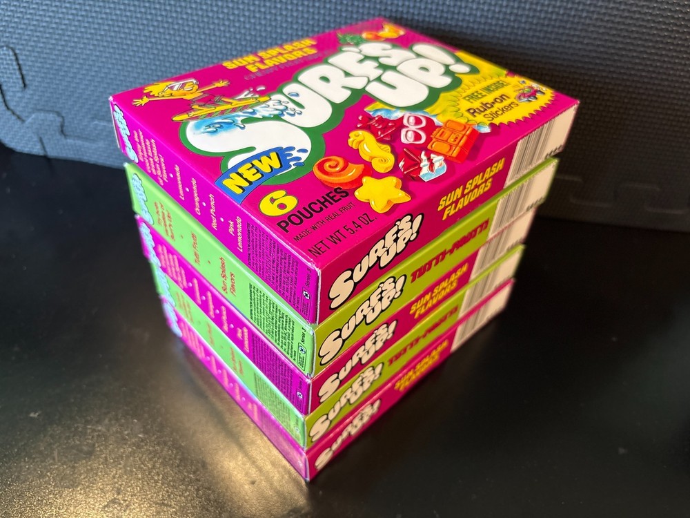 Surfs Up fruit snacks - 5 empty custom design display boxes