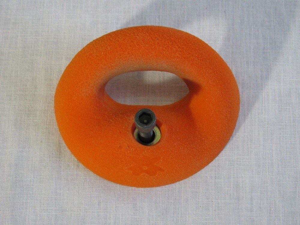 Atomik? Open Handle Climbing Wall Hold w/Bolt, Orange, Unbranded