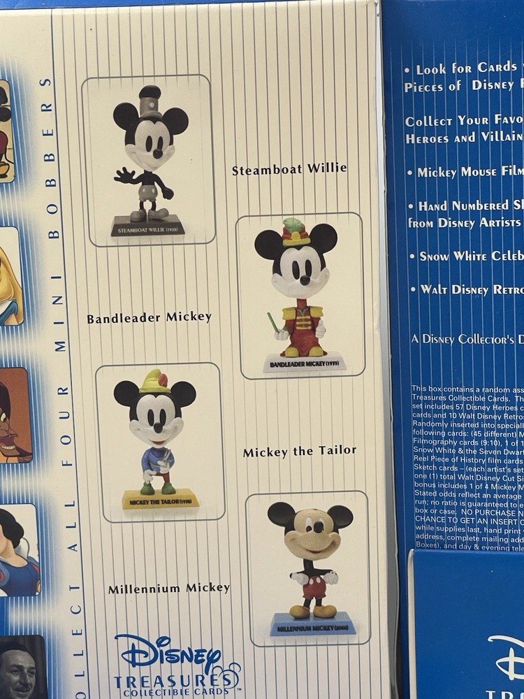 Upper Deck Disney Treasure 4 Different Mickey Mouse Bobblehead Figure