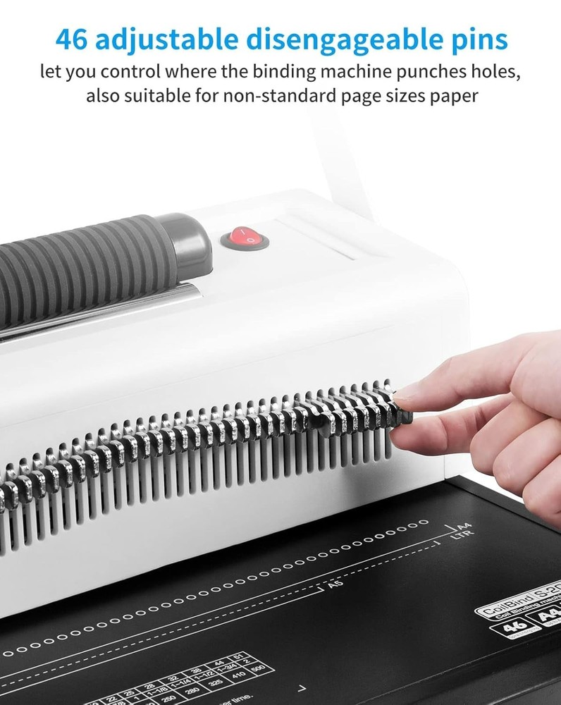 MAKEASY Spiral Coil Binding Machine with 46 Fully Disengaging Pins#3575ER6