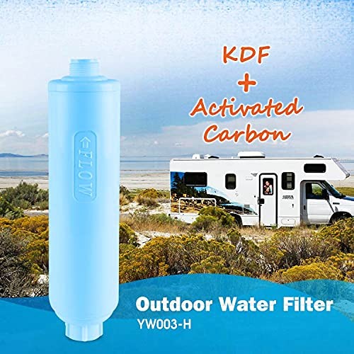 2-Pack RV Inline Water Filter KDF Activated Carbon Replacement for Camco 4004...