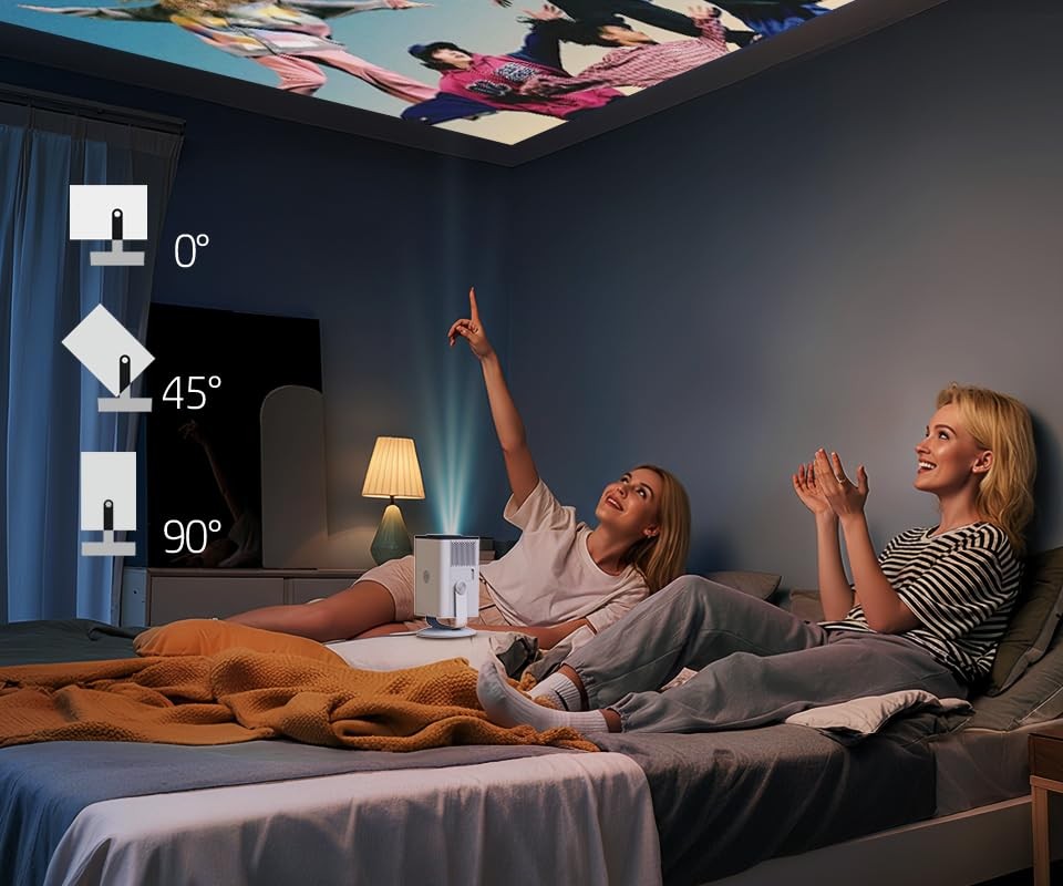 MC400 Mini Portable Smart Projector with WiFi and Bluetooth, Short Throw 4K