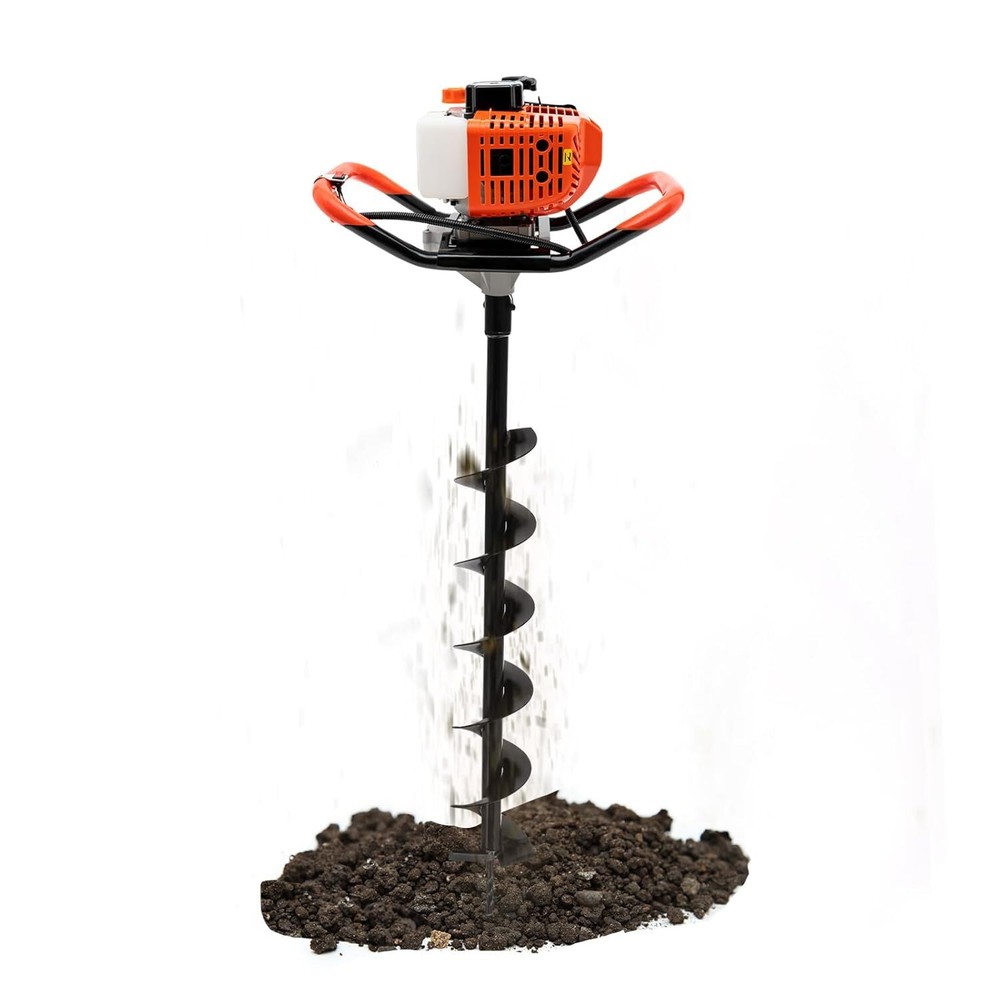 52cc Two-Stroke Auger Post Hole Digger with 3 Drill Bits for Efficient Digging