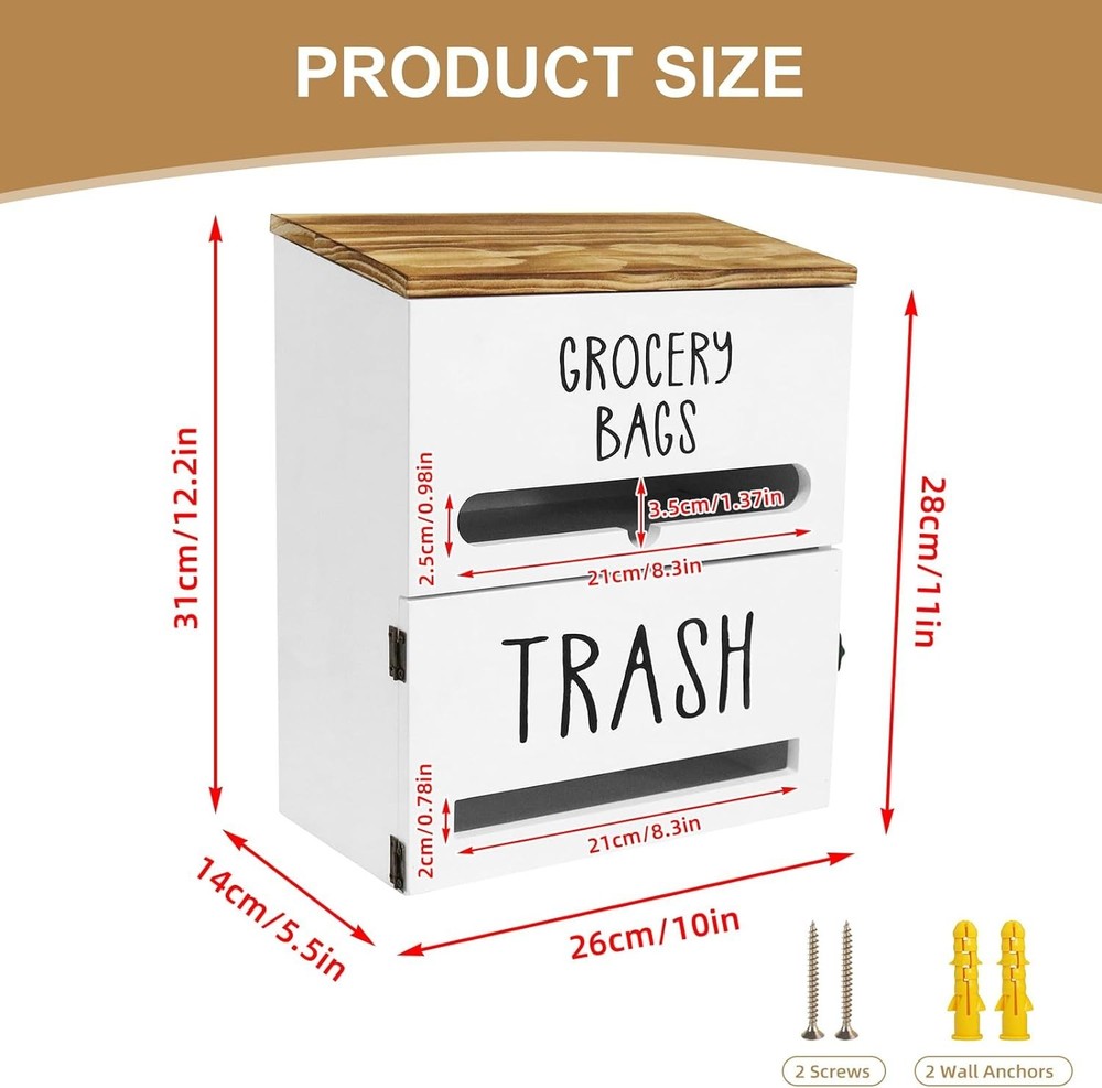 Versatile Wall-Mounted Trash Bag Organizer for Kitchen, Garage & Laundry