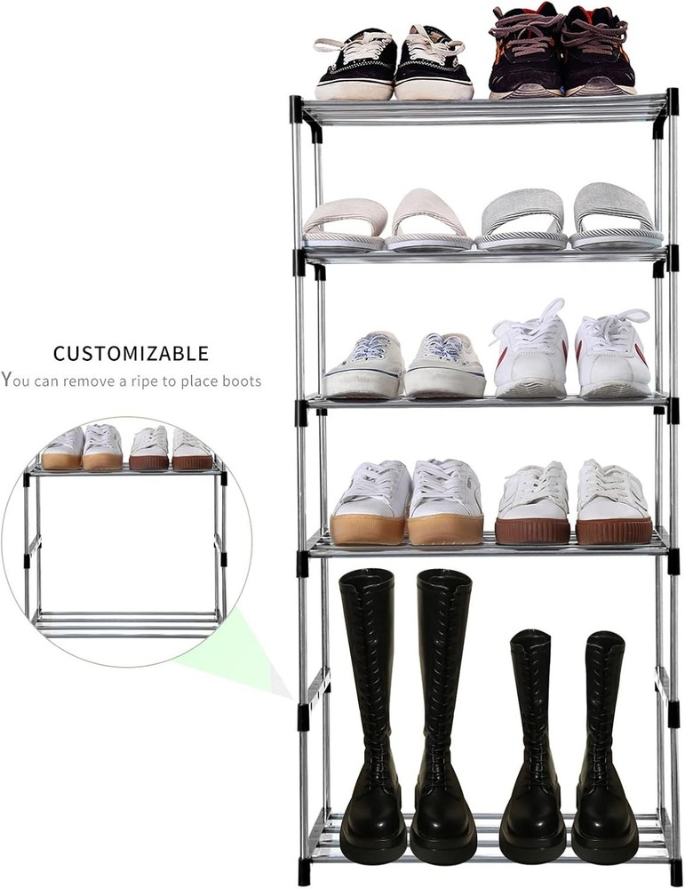 Elegant 3-Tier Black Shoe Rack – Easy Assembly & Stylish Storage Solution