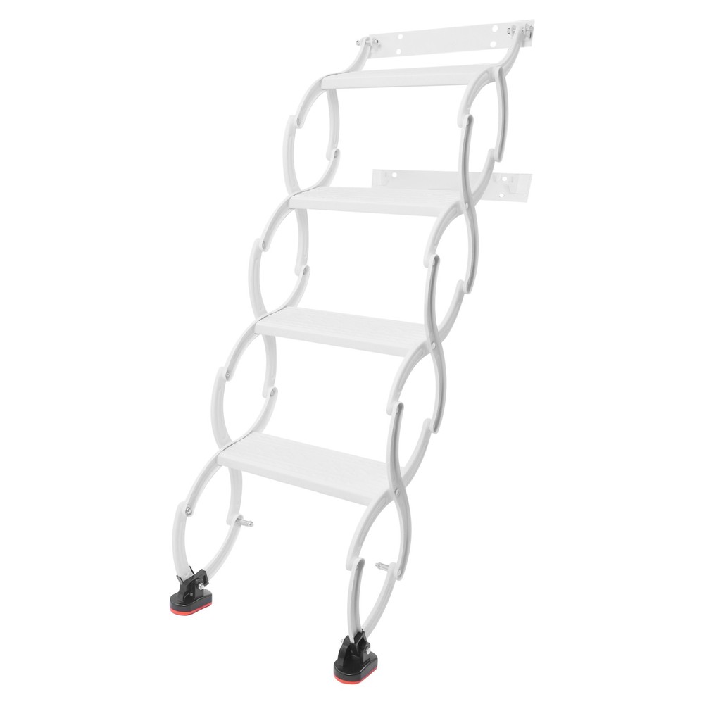 Attic Loft Pull Down Ladder 4 Step Wall Mounted Retractable Folding Stairs 39.4"