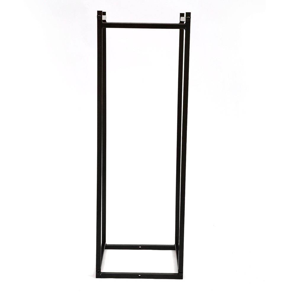 Black 9.8*9.8*29.5in Modern Rectangular Iron Flower Display Rack With Iron Plate
