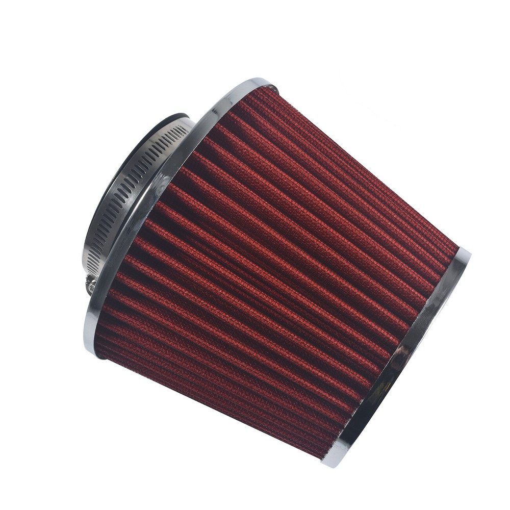 Red 3" 76mm Performance High Flow Cold Air Intake Cone Replacement Dry Filter