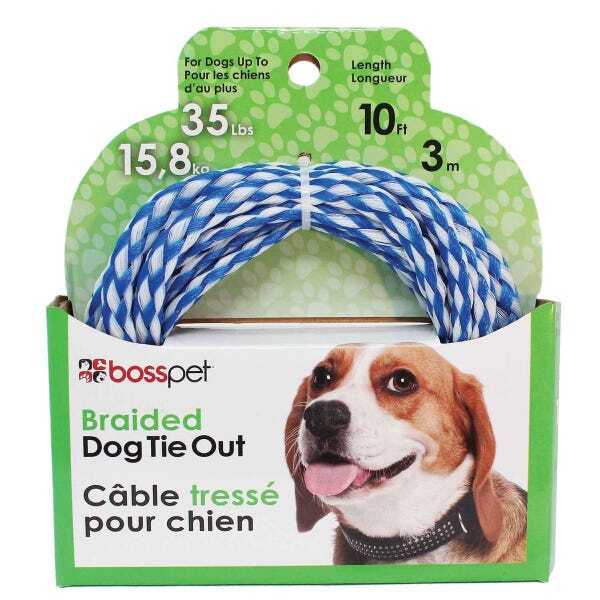 Boss Pet Braided Poly Rope Tie-Outs 10 ft