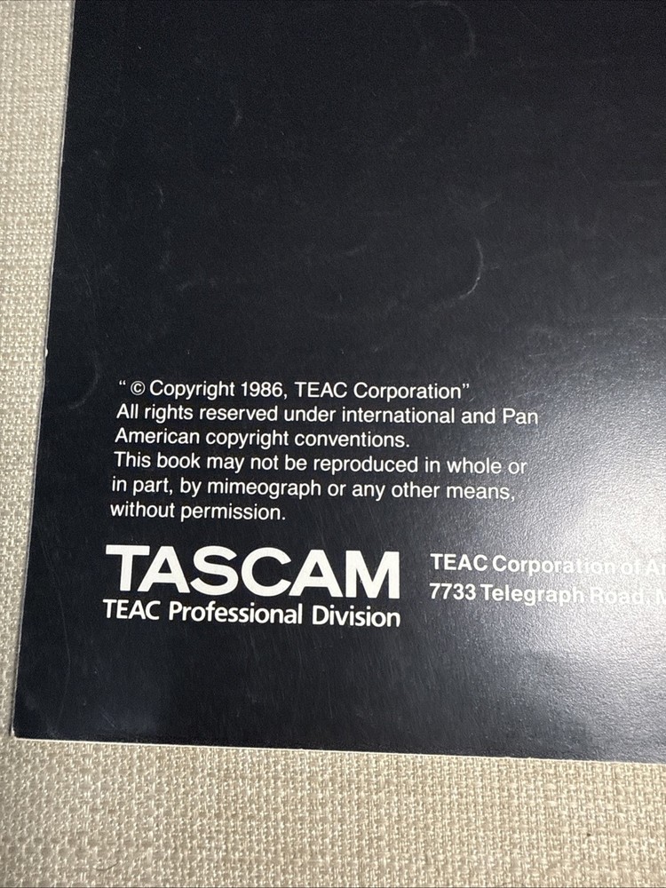 Tascam Understanding Synchronization 20 Page Original Manual
