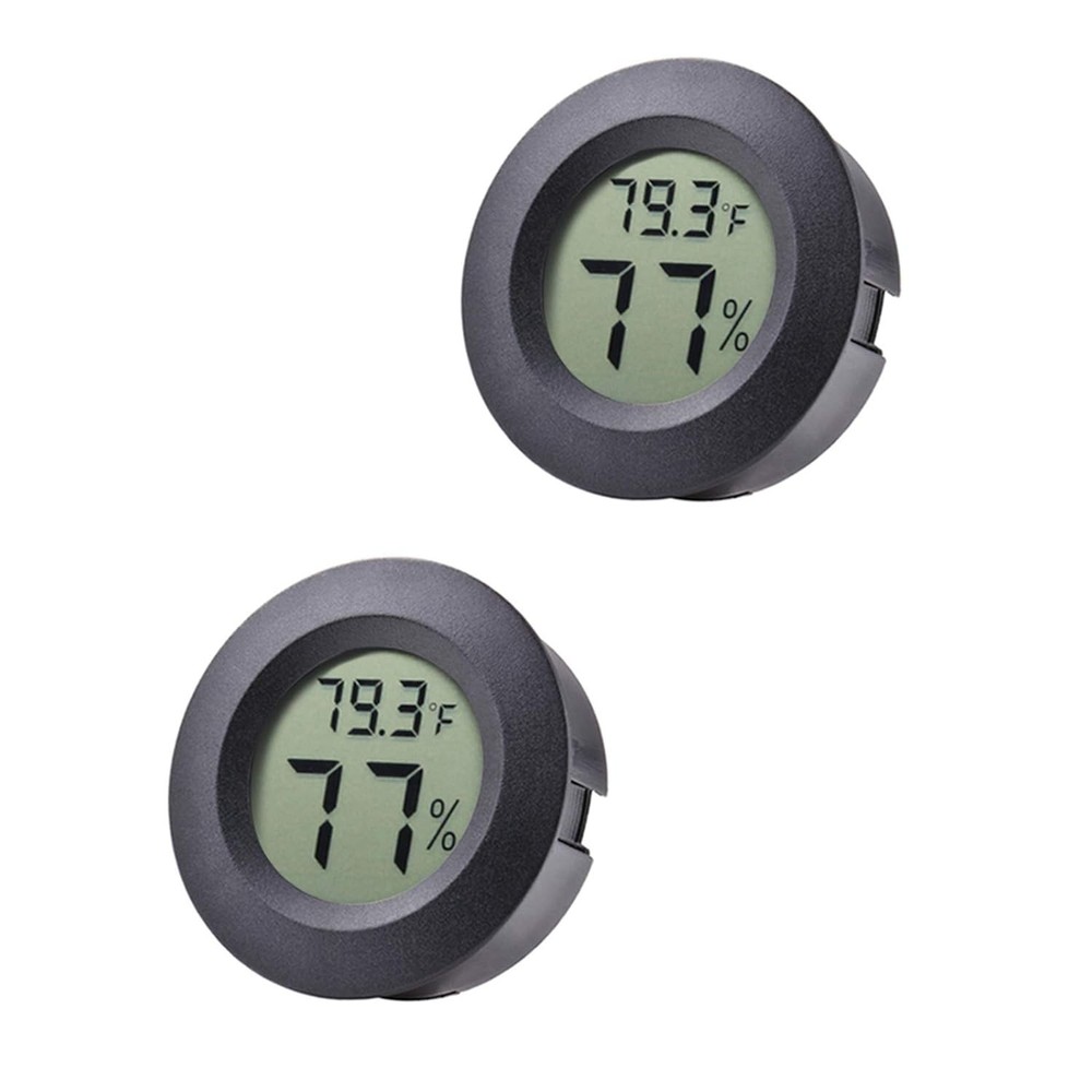 2-Pack Mini Hygrometer Thermometer Fahrenheit or Celsius Meter Digital LCD...