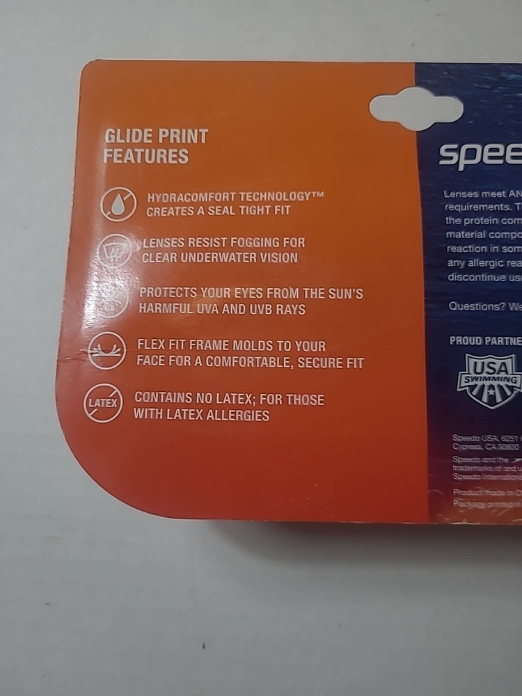 New Speedo Glide Print Goggles - Junior - BLK/STRIPE