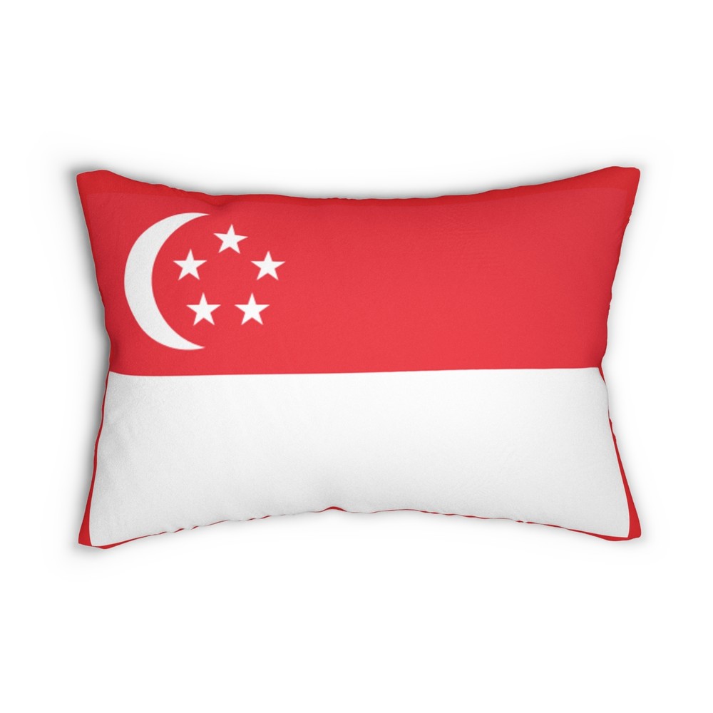 Singapore Flag Lumbar Pillow