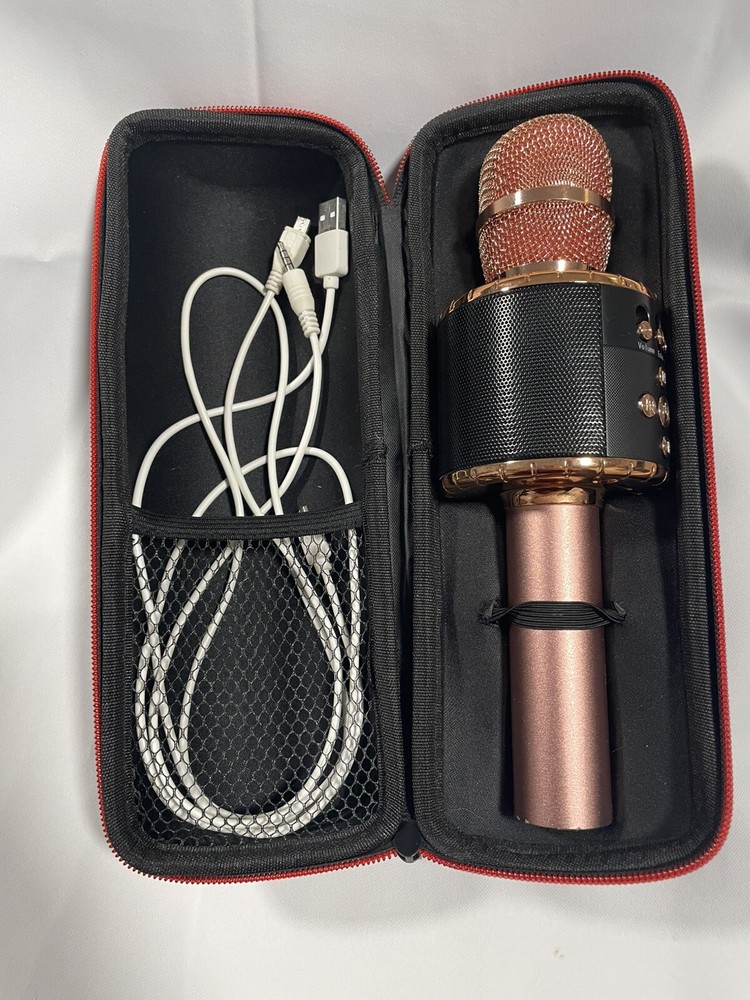 Amazmic Bluetooth Karaoke Microphone Rose Gold