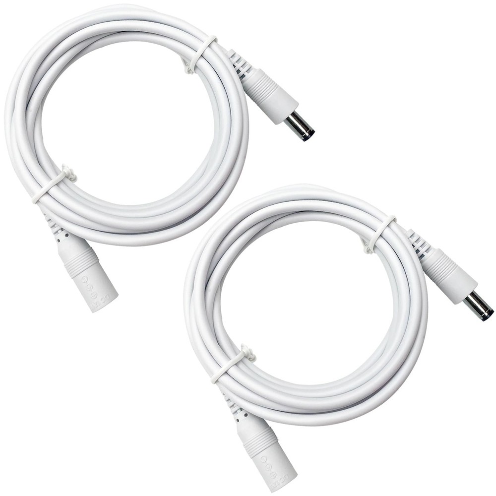 Durable 2 Pack 6ft Pure Copper DC Power Extension Cord 12V for Electronics