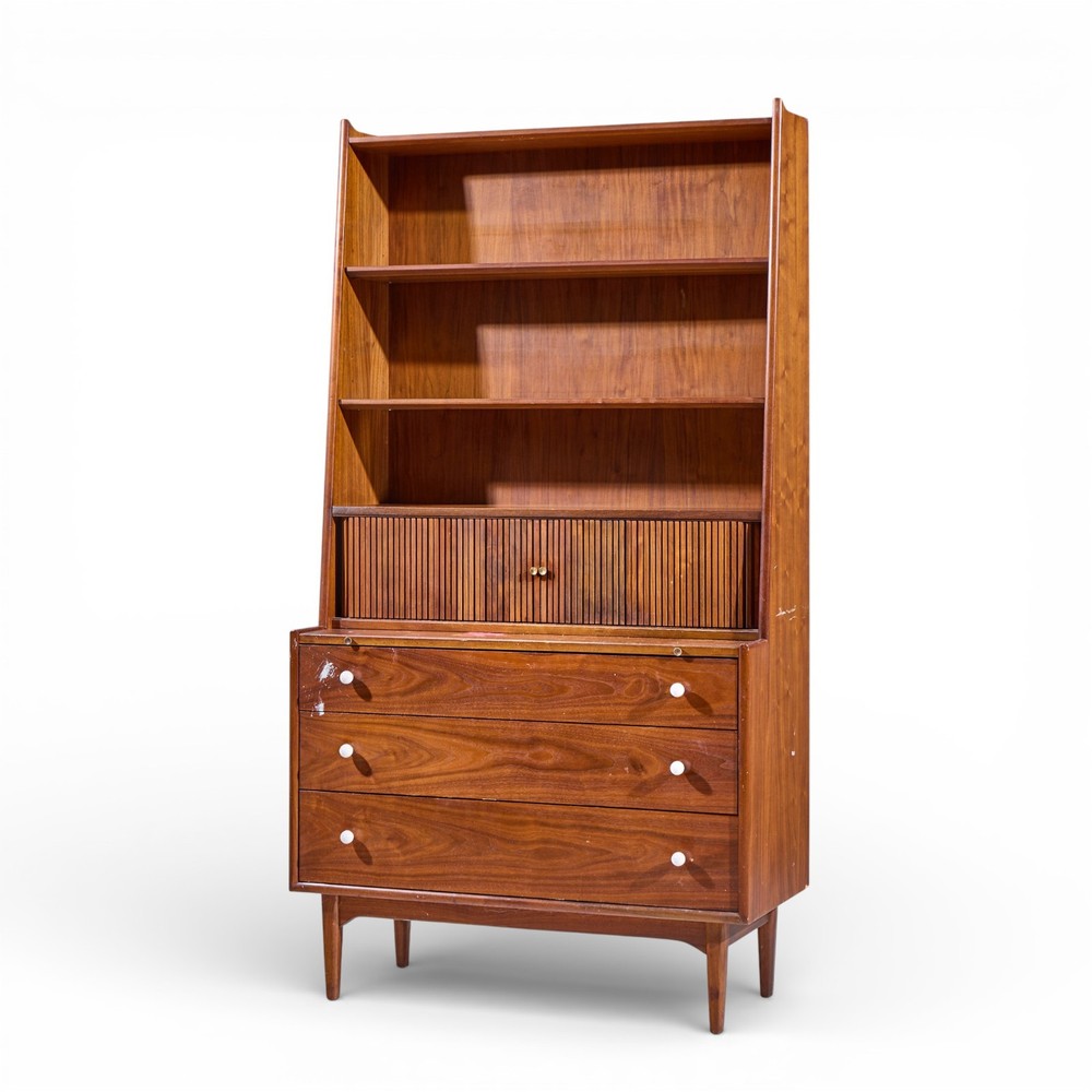 Kipp Stewart for Drexel Declaration Mid Century Walnut Secretary Desk