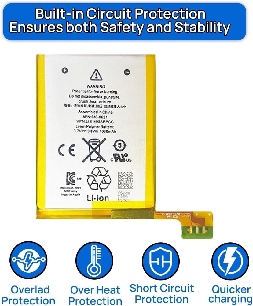 Touch5 Replacement Battery Compatible iPod Touch 5 5th Generation gen 616 0619