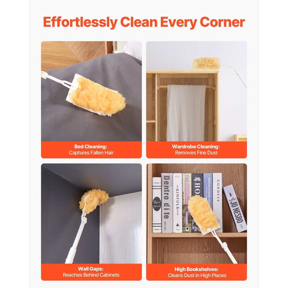 Heavy Duty Duster Refills 3 ft Extendable Handle with 10 Non-woven Refills