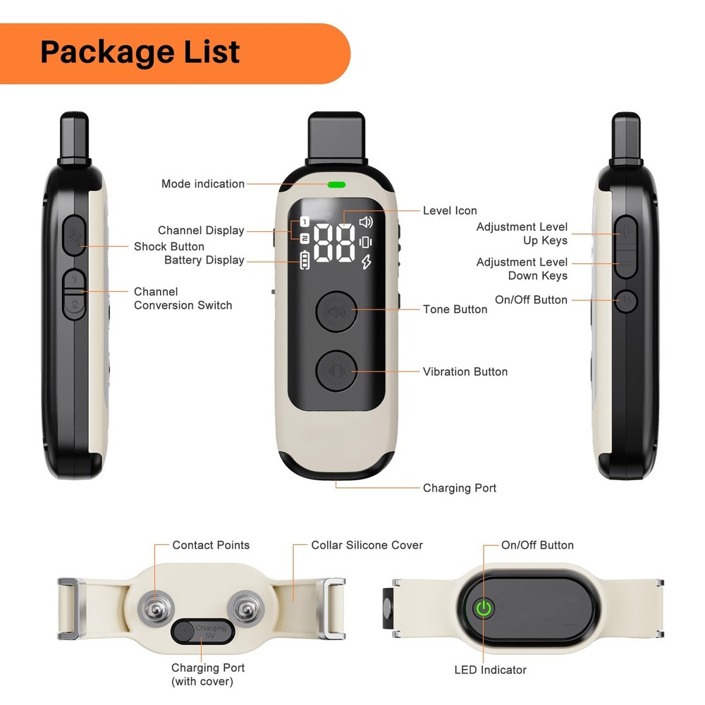 Dog Training Collar, 3 Training Modes,Lightweight Remote Training Collar, Sui...