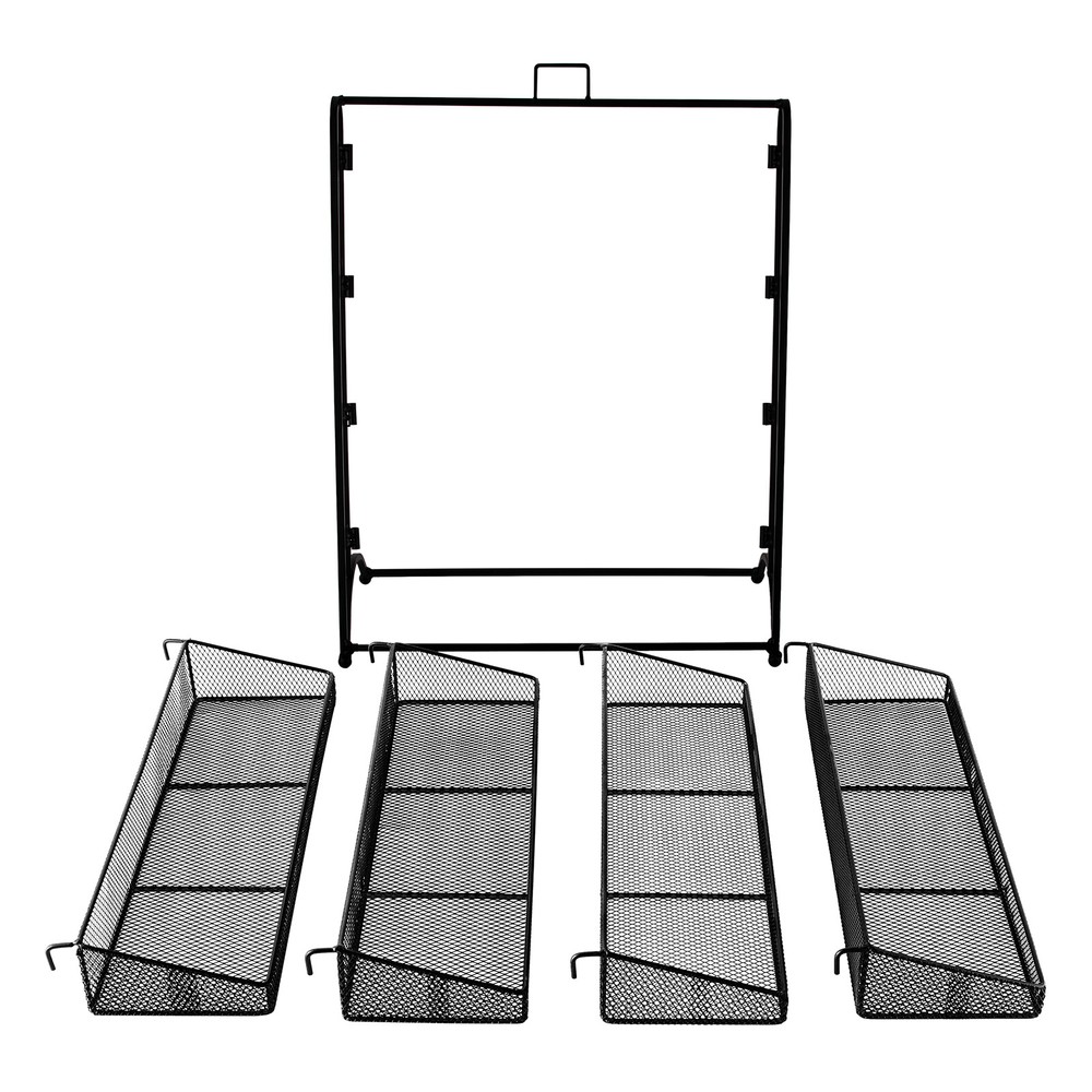 4-Tier Iron Display Rack for Retail Snacks and Candy Organization, Black