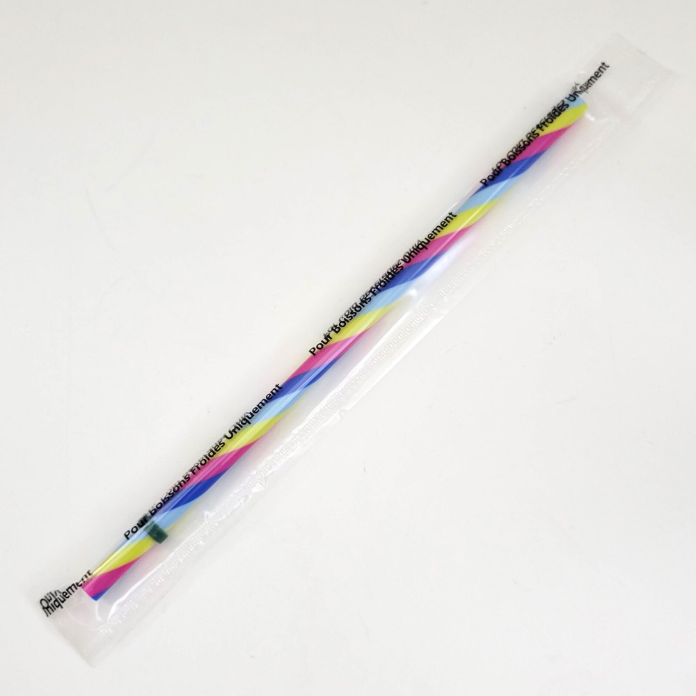 Starbucks Reusable Cold Cup Rainbow Stripe Swirl Replacement Straw 9.4"