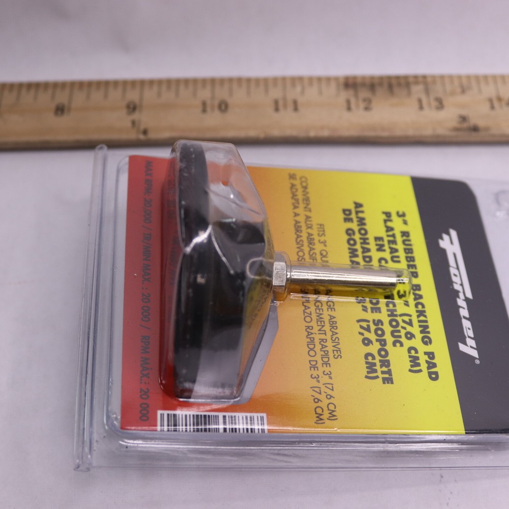 Forney Backing Pad Roll Lock Rubber Black 3" 60271