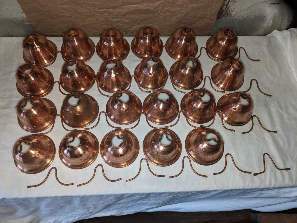 New Solid Copper Hammered Rain Chain Cup Replacement Part Cup + Hardware