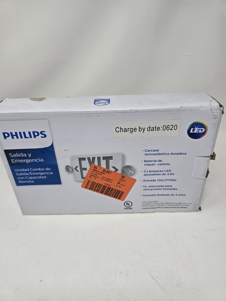 🔴Philips 2-Light Thermoplastic LED White Exit/Emergency Combo 🔴NEW-OPEN BOX🔴1