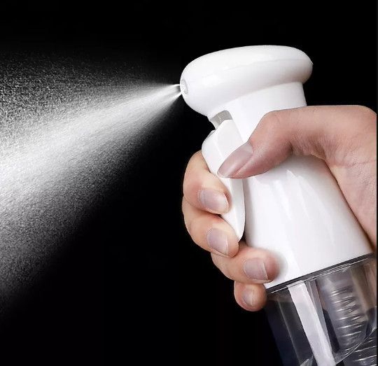 Two Clear Spray Bottle Continuous Mist BPA-Free 200ml/6.8oz (White)