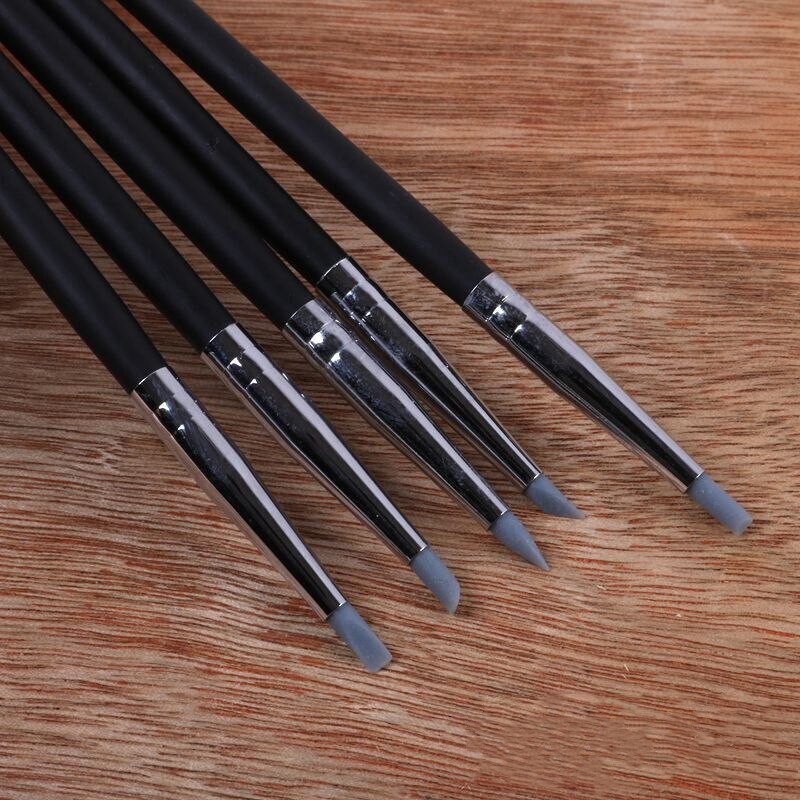 5pcs Rubber Silicon Tip Paint Brushes Clay Sculpture Shaping Modeling Tools
