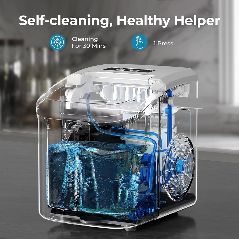 Portable Ice Maker Countertop Machine 2 Size Bullet Ice Cube Compact Mini Ice Mc