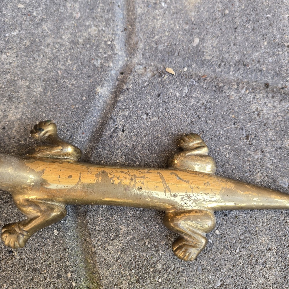 Vintage Brass?? Alligator Crocodile 15” Nut Cracker
