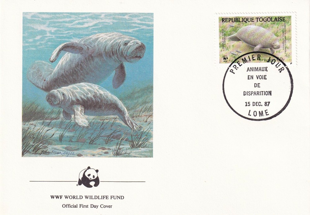 TOGO 1987 FIRST DAY COVER, ENDANGERED MAMMELS