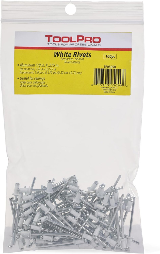 Pop Rivets for Ceilings, 1/8" (100, White)