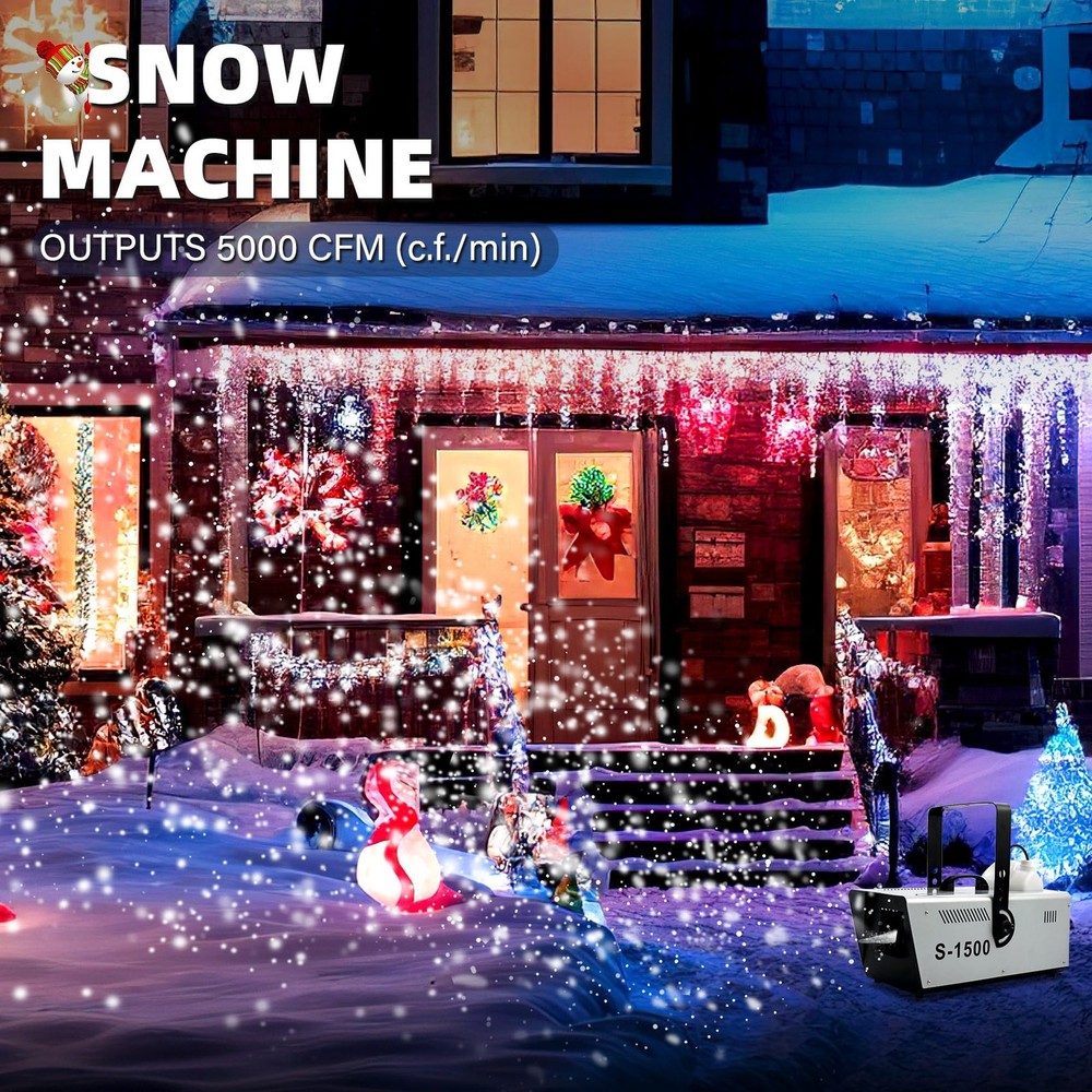 Snow Machine 1500W Snow Making Machine Snowflake Maker for Christmas Wedding ...