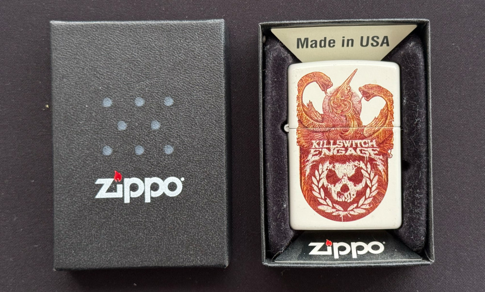 Killswitch Engage Zippo Lighter (2016, Incarnate-era) White w/ Incarnate Artwork