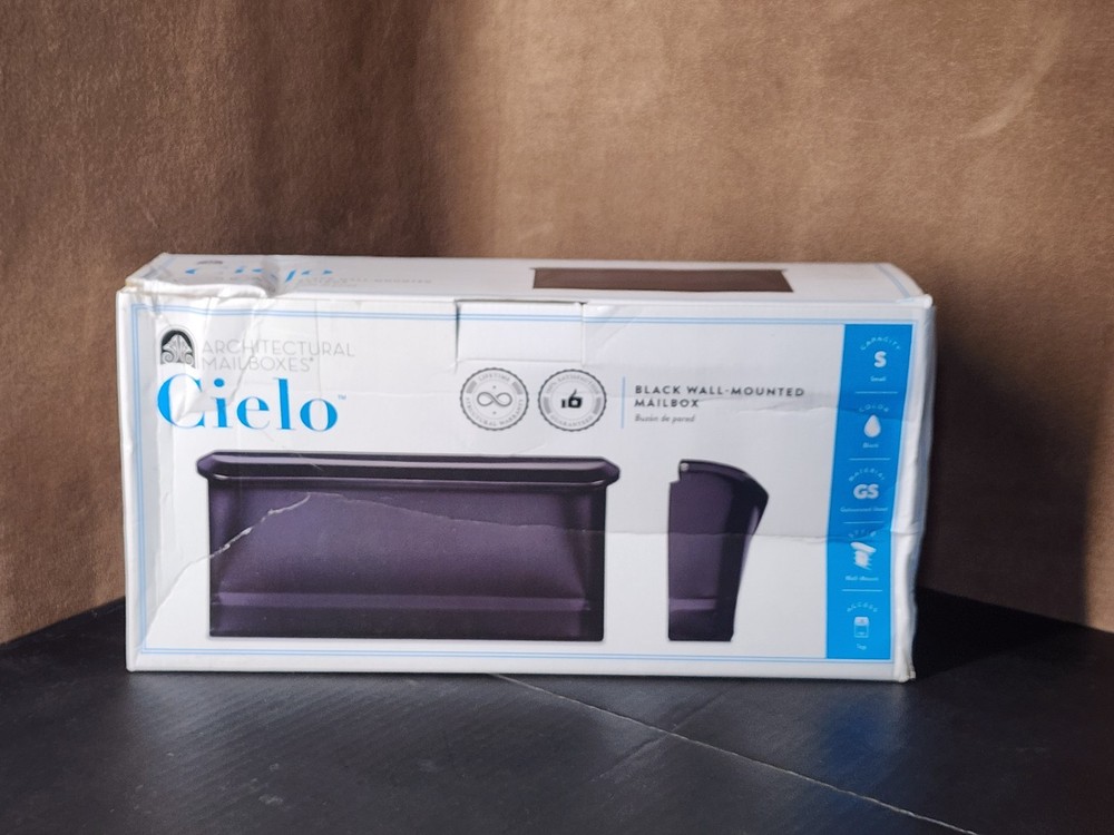 Architectural Mailboxes | Cielo ~ Black Wall Mounted Mailbox