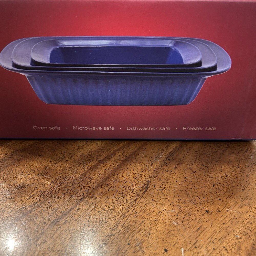 New Appetit Moonrise Stoneware 3-Piece Rectangular Baking Dish Set