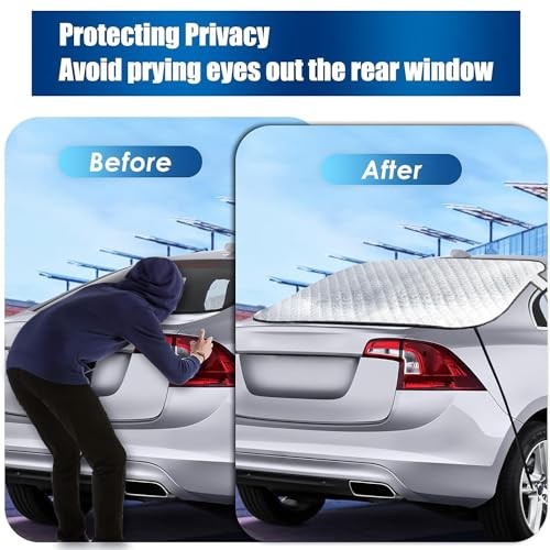 Car Rear Windshield Cover, 4-Layer Waterproof Back Window Protector For Sedan