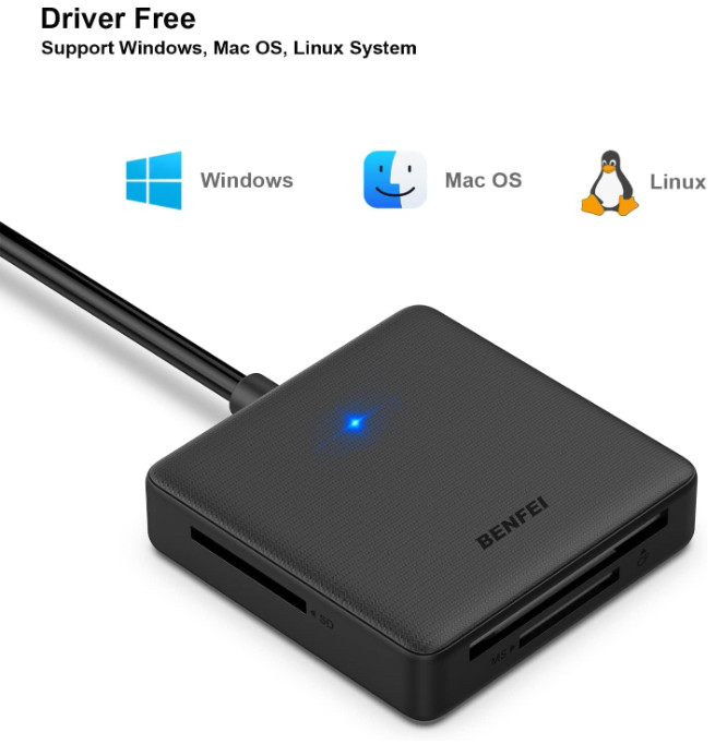 Memory Card Reader, 4In1 USB 3.0 and USB-C to SD Micro SD MS CF Card Reader
