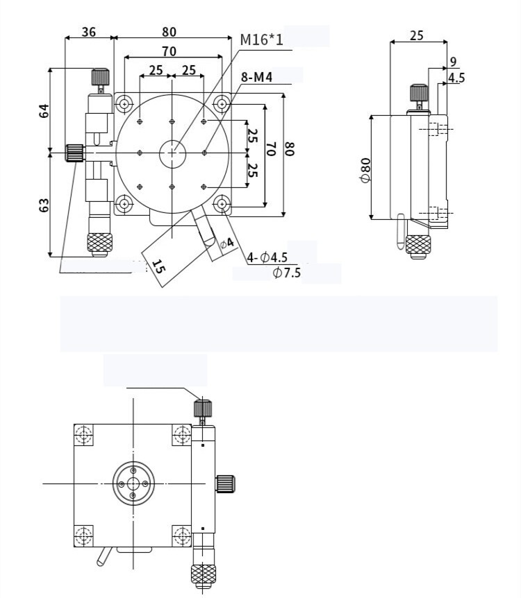 CNC Manual rotating workbench 80mm Precision displacement platform RSP80-L