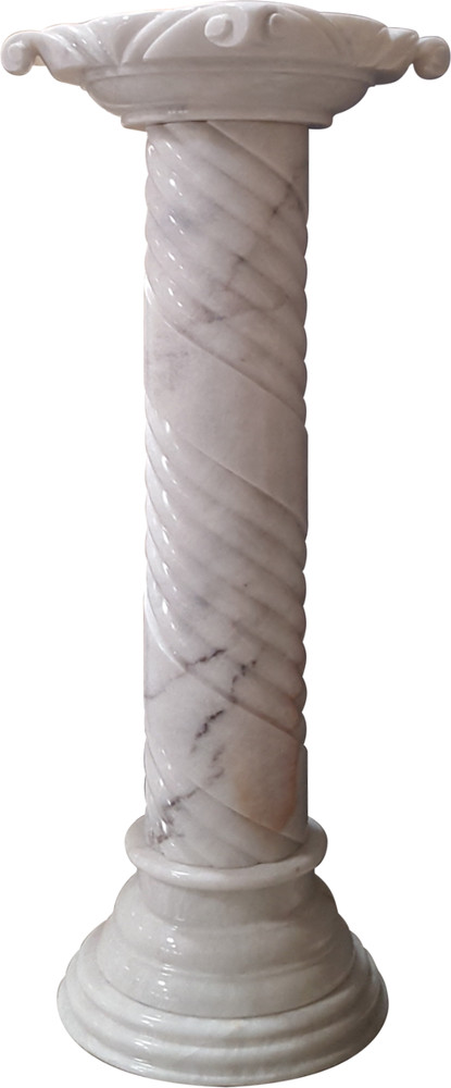 Solid White Marble Spiral Pedestal Column 41" Tall. Pickup Only.