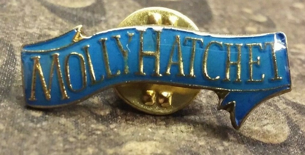 Molly Hatchet lapel pin Navy Blue enamel