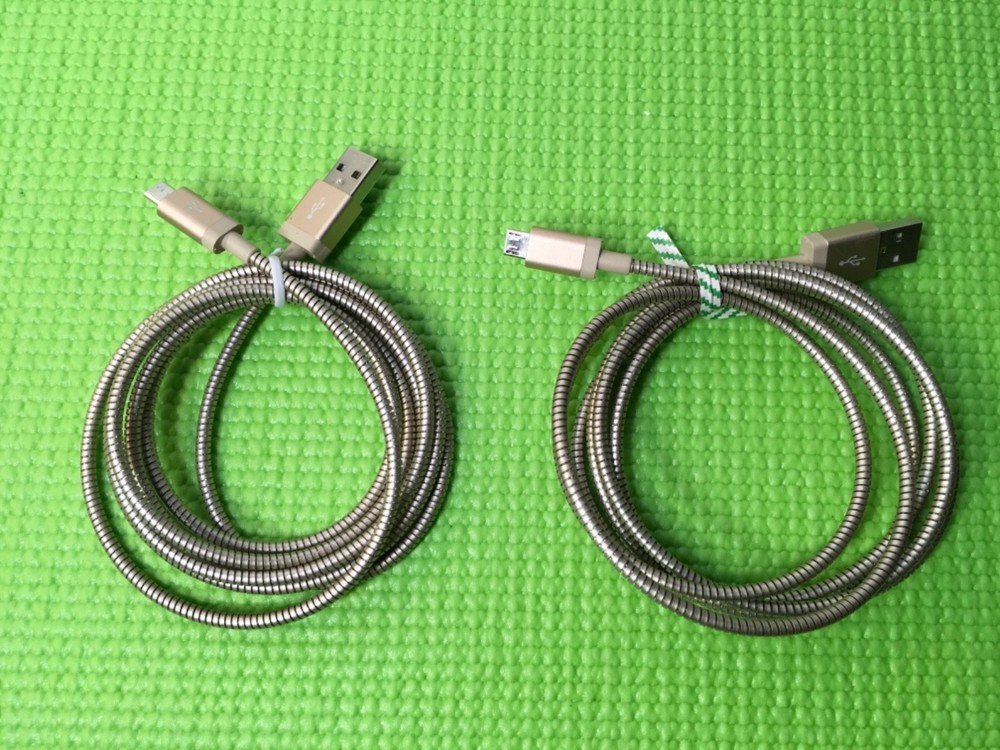 2x Blackweb USB Sync & Charge Cable With Micro-USB Connector 5ft Flexible Metal