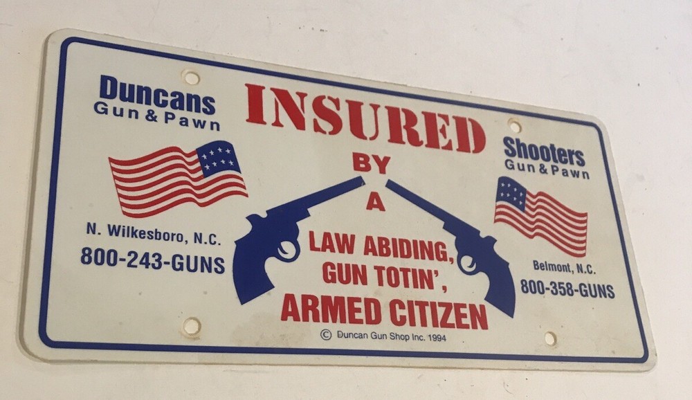1994 Duncan Gun & Pawn License Plate