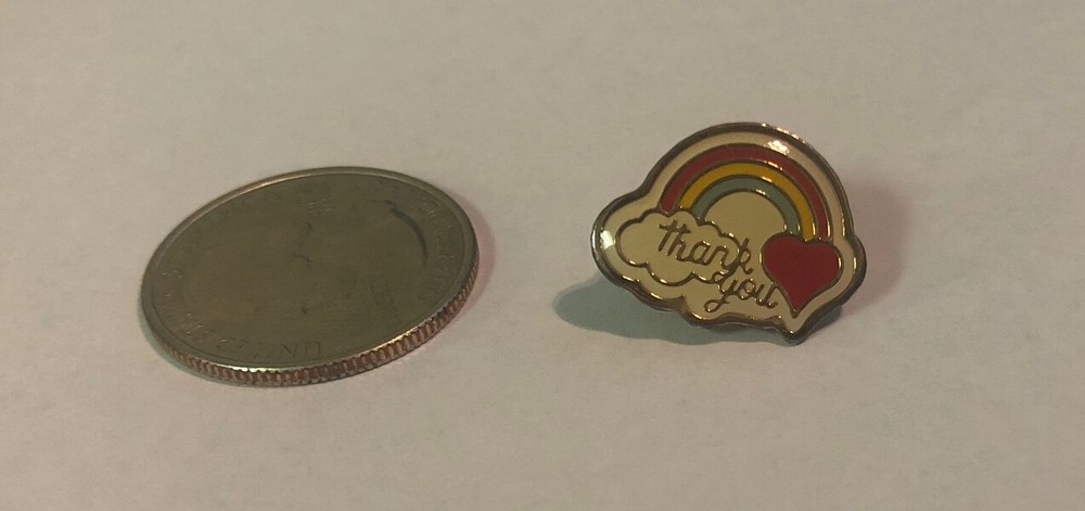 Thank You Rainbow Heart Pin