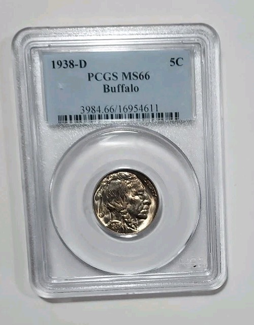 1938 D Buffalo Nickel PCGS MS66