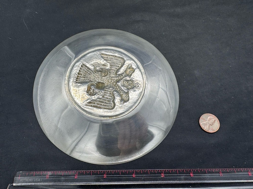 Vintage 830 Silver Eagle Double Head Eagle Plate, 127 grams, 6"